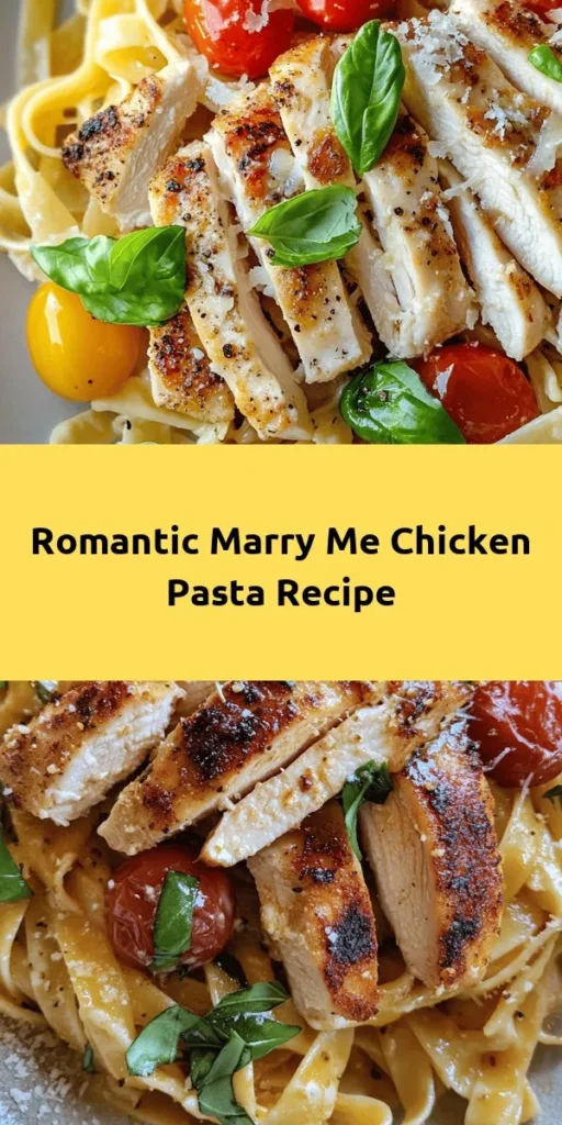 Craving a dish that’s packed with flavor and guaranteed to impress? Try this Marry Me Chicken Pasta! Juicy chicken breasts are perfectly seasoned and sautéed, then combined with a creamy garlic sauce, cherry tomatoes, and Parmesan cheese, all tossed with your favorite pasta. Ready in just 30 minutes, this recipe serves four and is ideal for a cozy dinner or a special date night. Don’t forget the fresh basil for that perfect touch! 🍝❤️