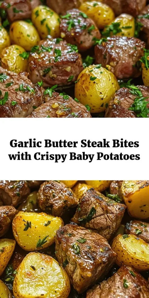 Indulge in a delicious family dinner with these Garlic Butter Steak Bites and Potatoes! This simple recipe features tender sirloin steak seared to perfection and tossed with crispy baby potatoes, all coated in a rich garlic butter sauce. Infused with fresh herbs like rosemary and thyme, it's bursting with flavor. Perfect for a cozy meal, this dish is quick to prepare and sure to impress! Enjoy a satisfying meal in just 40 minutes!