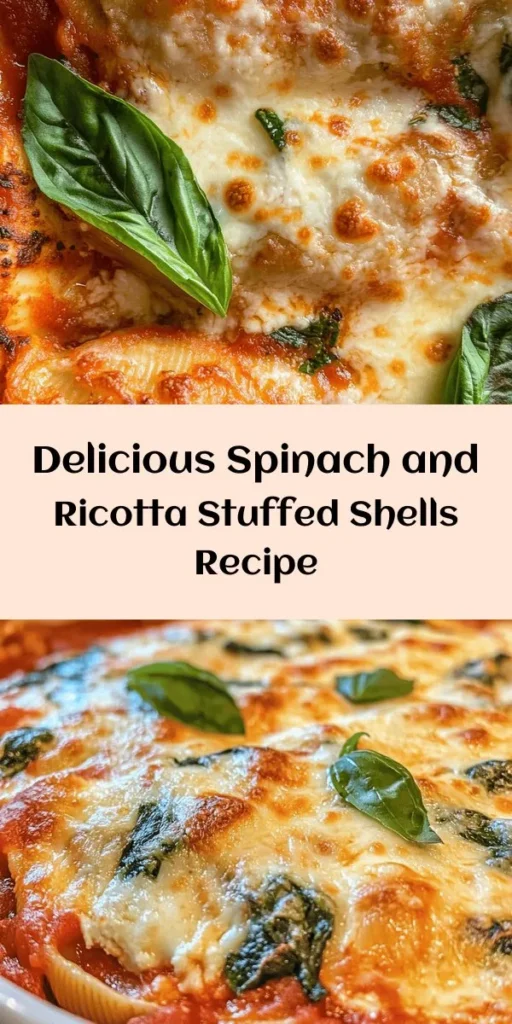 Try these Easy Spinach and Ricotta Stuffed Shells for a delicious and satisfying meal! This recipe features large pasta shells filled with a creamy mix of ricotta, fresh spinach, and melty mozzarella, all topped with marinara sauce and baked to perfection. It’s an ideal dish for family dinners or entertaining guests. Simple to prepare, this comforting dish will leave everyone asking for seconds. Enjoy a taste of Italy tonight!