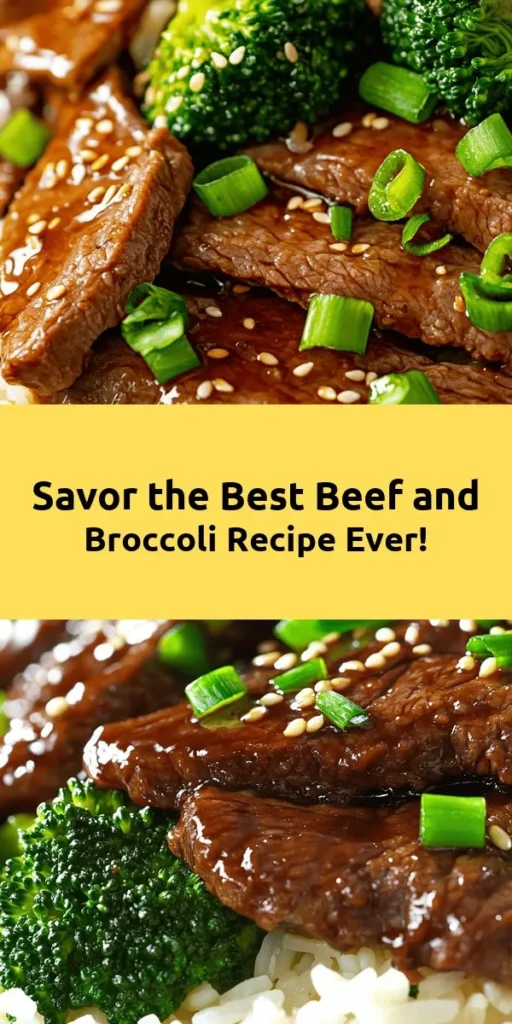 Savor the flavors of China with this Ultimate Beef and Broccoli Delight! Juicy flank steak marinated in soy sauce and cornstarch pairs perfectly with vibrant broccoli, all tossed in a savory oyster sauce. This quick and easy recipe is perfect for a weeknight dinner, taking only an hour to prepare. Serve it hot over fluffy jasmine rice and garnish with fresh green onions for a delicious family meal. Dive into this delicious dish today!