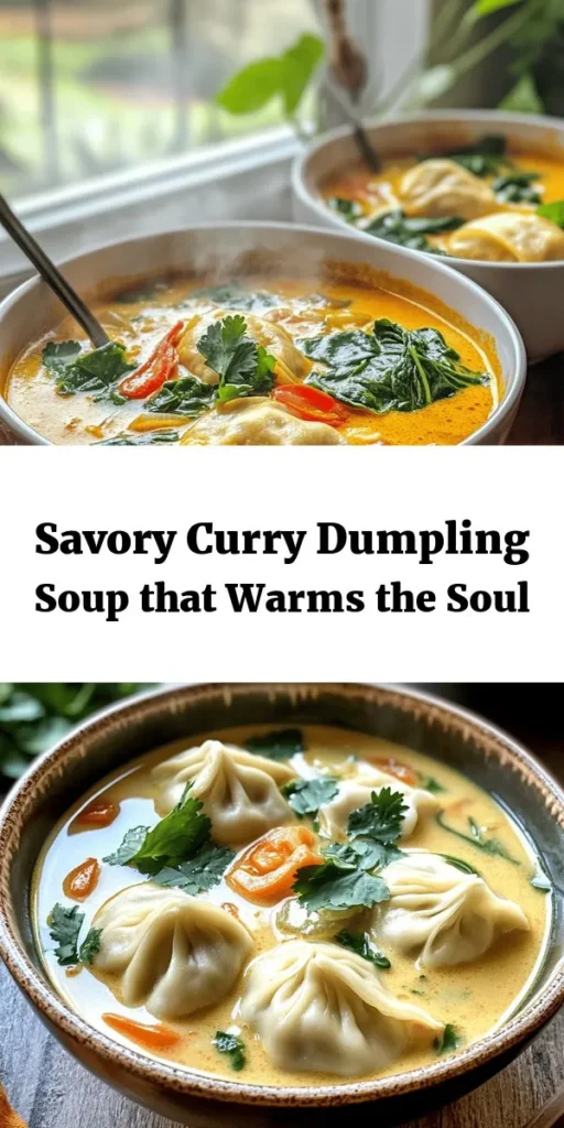Warm up with this delicious Best Curry Dumpling Soup! This recipe combines soft, homemade dumplings filled with vibrant vegetables and spices, nestled in a rich coconut broth infused with red curry. It's a comforting dish perfect for any day. With a prep time of just 30 minutes, this soup is as easy to make as it is delightful to eat. Perfect for family dinners or sharing with friends. Dive into a bowl of this flavor-packed goodness!