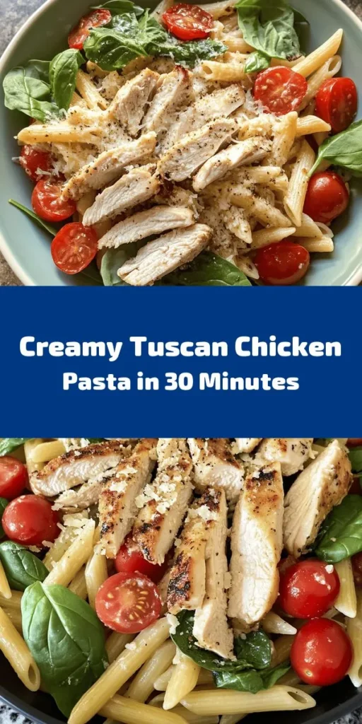 Indulge in a creamy Tuscan Chicken Pasta Delight that’s quick and easy to whip up! This recipe features tender chicken breasts sautéed to perfection, combined with cherry tomatoes and fresh spinach in a rich Parmesan cream sauce. Tossed with al dente penne pasta and finished with a sprinkle of fresh basil, this dish is a comforting weeknight meal that your family will love. Perfect for any occasion and ready in just 30 minutes!