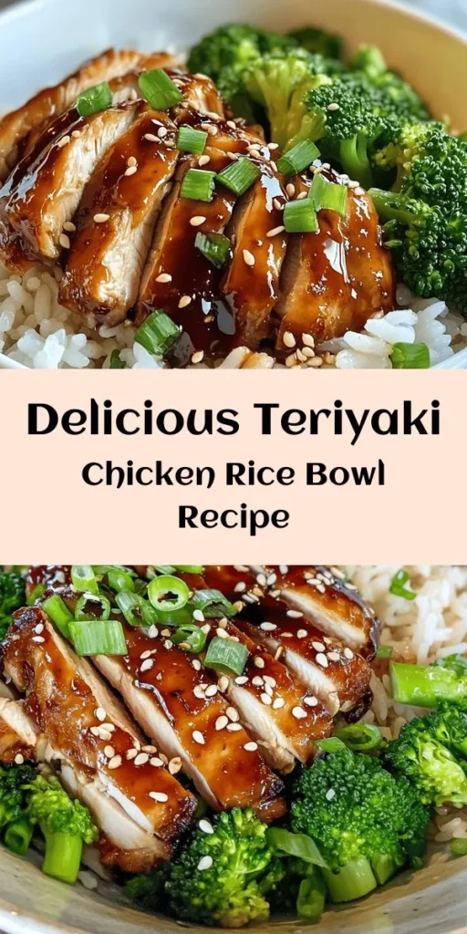 Craving a flavor-packed meal? Try this delicious Teriyaki Chicken Rice Bowl! With tender marinated chicken thighs, fluffy jasmine rice, and vibrant steamed veggies, it’s the perfect balance of savory and sweet. This recipe is easy to follow and comes together in about 50 minutes. Garnish with green onions and sesame seeds for a delightful crunch, and enjoy this comforting bowlful any night of the week! Perfect for a quick dinner or meal prep.