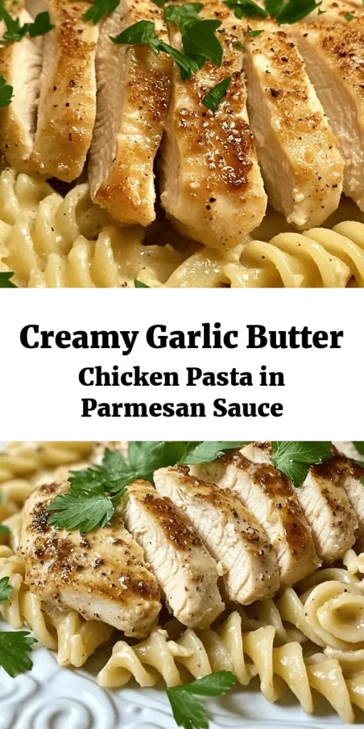 Indulge in a delightful dinner with this Creamy Garlic Butter Chicken & Rotini in Parmesan Sauce! This easy recipe features tender chicken seared to perfection and tossed with rotini pasta in a rich and creamy garlic butter sauce. With just 30 minutes of prep time, it’s perfect for weeknight meals. Garnished with fresh parsley, this dish is sure to impress your family and friends. Try it today for a comforting and satisfying meal!