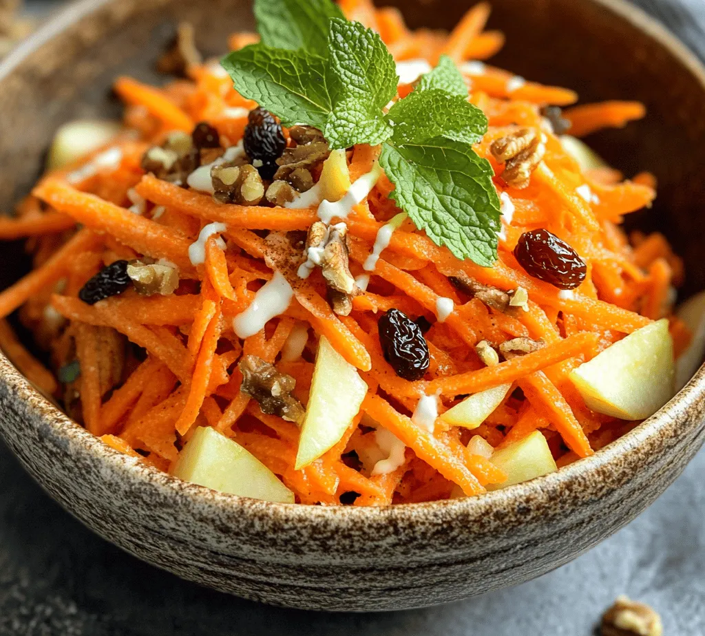 Are you on the lookout for a deliciously crunchy, refreshing treat that not only satisfies your taste buds but also offers a plethora of health benefits? Look no further than the Crunchy Carrot Apple Delight! This invigorating dish combines the natural sweetness of apples, the crispness of carrots, and the richness of walnuts, all tied together with a creamy dressing. It's perfect for a variety of occasions, whether you need a quick snack, a delightful side dish for your dinner table, or a light meal option.