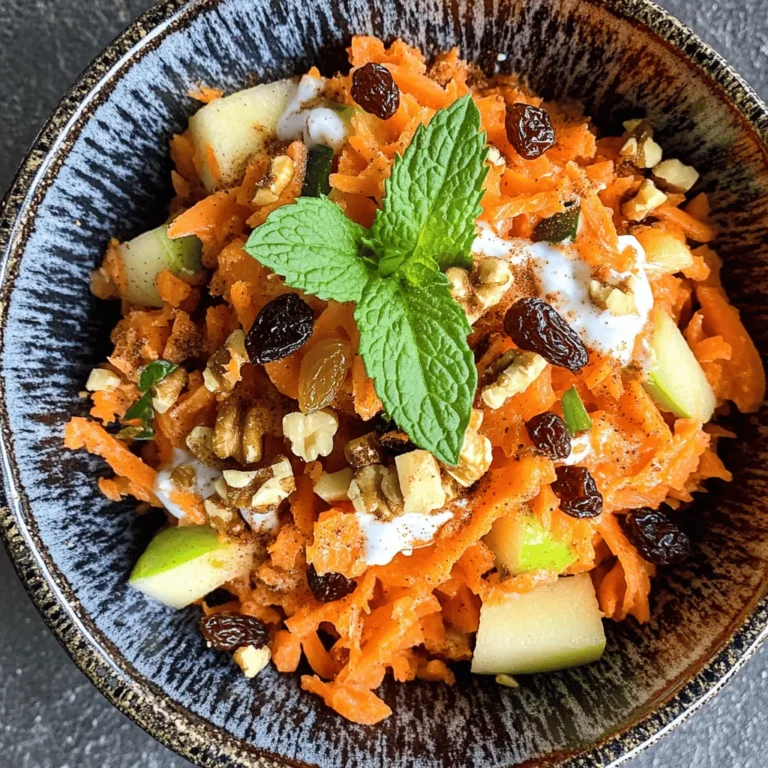 Are you on the lookout for a deliciously crunchy, refreshing treat that not only satisfies your taste buds but also offers a plethora of health benefits? Look no further than the Crunchy Carrot Apple Delight! This invigorating dish combines the natural sweetness of apples, the crispness of carrots, and the richness of walnuts, all tied together with a creamy dressing. It's perfect for a variety of occasions, whether you need a quick snack, a delightful side dish for your dinner table, or a light meal option.