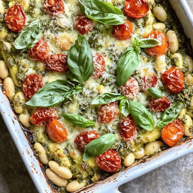 If you're on the lookout for a dish that is not only delicious but also nutritious, the White Bean and Pesto Bake is a fantastic choice. This delightful recipe melds the creamy texture of white beans with the vibrant flavors of pesto, creating a meal that is both satisfying and healthful. It's perfect for family dinners, casual gatherings, or meal prep for the week ahead, catering to vegetarian and gluten-free diets alike.