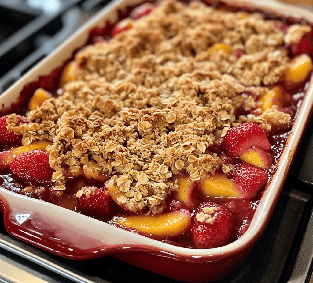 As the warm sun ushers in the sweet scents of summer, there's no better way to celebrate the season than with a refreshing fruit crisp. The Strawberry Peach Crisp Delight is a quintessential seasonal dessert that encapsulates the essence of summer's bounty. The delightful combination of juicy strawberries and succulent peaches creates a flavor profile that is both vibrant and refreshing, capturing the sweetness of these fruits at their peak ripeness.