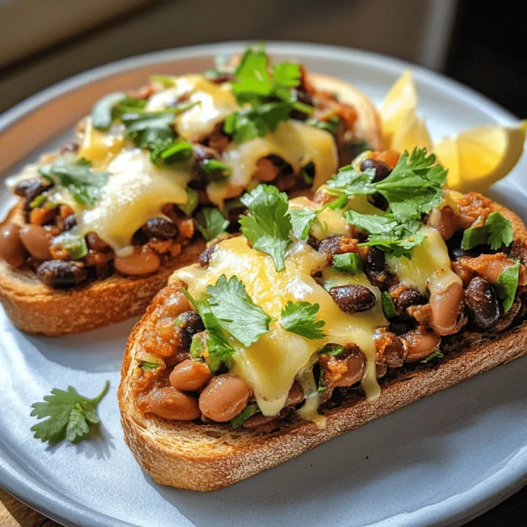 If you're looking for a dish that brings comfort and a kick of flavor, look no further than Cheesy Masala Beans on Toast. This delightful meal marries the rich traditions of Indian cuisine with the simplicity of a classic toast, resulting in a dish that is satisfying and packed with taste. The fusion of hearty beans simmered in aromatic spices and topped with gooey cheese creates a tantalizing experience that is perfect for any time of day.
