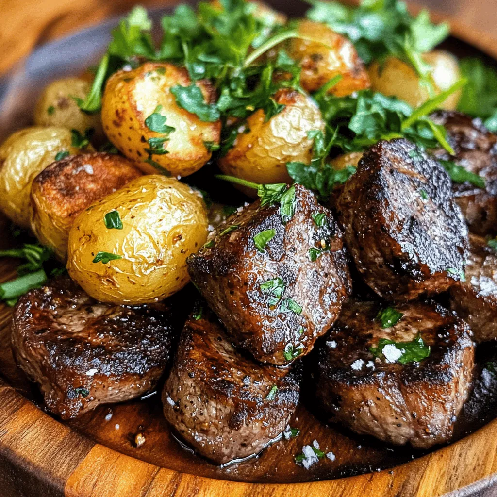 Garlic Butter Steak Bites and Potatoes is a dish that perfectly embodies the rich, savory flavors of steak, enhanced by the aromatic essence of garlic and the indulgence of butter. This delightful recipe combines tender steak bites with crispy, golden baby potatoes, creating a satisfying meal that is both hearty and comforting. Whether you're looking to impress guests at a dinner party or simply craving a comforting weeknight dinner, this dish is an ideal choice.
