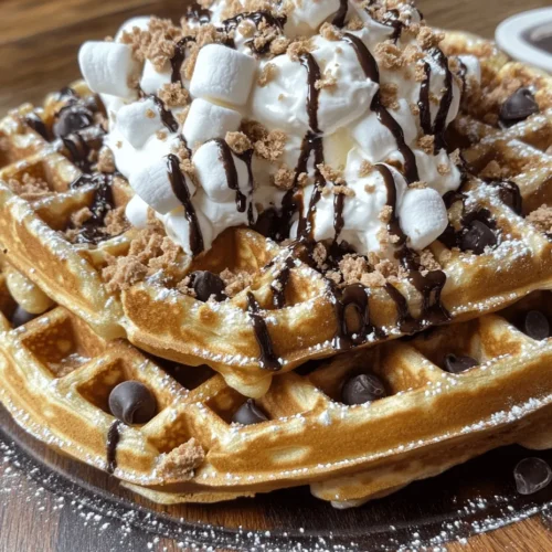 The combination of gooey marshmallows, rich chocolate, and crunchy graham crackers has long delighted dessert lovers, but what if you could enjoy this beloved flavor in a new form? Enter the indulgent S’mores waffles! These pillowy, crispy waffles bring the campfire classic into a breakfast or brunch treat that’s sure to impress. Imagine waking up to the tantalizing aroma of freshly made waffles, infused with the nostalgic flavors of your favorite childhood treat. This innovative dish not only adds a fun twist to your morning routine but also serves as a delightful way to indulge in a classic dessert any time of day.