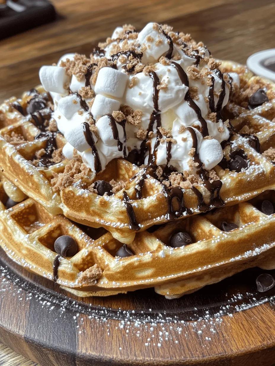 The combination of gooey marshmallows, rich chocolate, and crunchy graham crackers has long delighted dessert lovers, but what if you could enjoy this beloved flavor in a new form? Enter the indulgent S’mores waffles! These pillowy, crispy waffles bring the campfire classic into a breakfast or brunch treat that’s sure to impress. Imagine waking up to the tantalizing aroma of freshly made waffles, infused with the nostalgic flavors of your favorite childhood treat. This innovative dish not only adds a fun twist to your morning routine but also serves as a delightful way to indulge in a classic dessert any time of day.