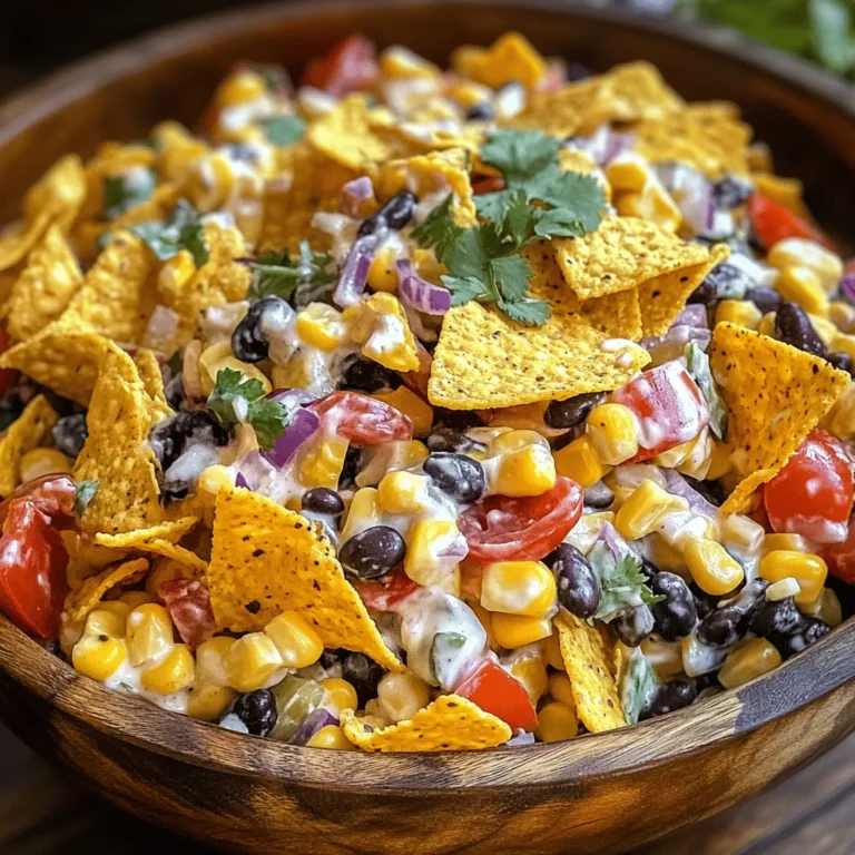 To truly appreciate the Fritos Fiesta Corn Salad, it’s essential to understand the key ingredients that make it so special. Each component contributes unique flavors and textures, resulting in a harmonious blend that tantalizes the taste buds. Let’s take a closer look at the star players in this vibrant salad.