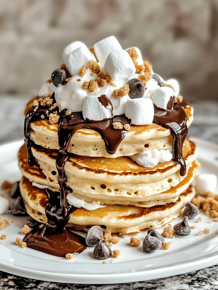 S’mores pancakes are the ultimate indulgence, combining the beloved flavors of a classic campfire treat with the fluffy goodness of pancakes. Imagine waking up to the sweet aroma of warm, fluffy pancakes infused with rich chocolate, gooey marshmallows, and crunchy graham cracker crumbs. This delightful recipe transforms your breakfast table into a nostalgic experience, evoking memories of summer nights spent around a fire, roasting marshmallows, and sharing stories with friends and family.