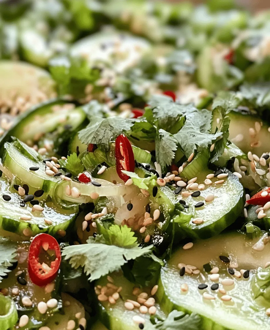 Asian cucumber salad is a vibrant dish that perfectly encapsulates the essence of fresh and light flavors found in Asian cuisine. With its crunchy texture and zesty dressing, this salad serves as a delightful accompaniment to various meals, or it can stand alone as a refreshing light meal. The appeal of this salad lies not only in its simplicity but also in its ability to highlight the freshness of its ingredients, making it a staple in many Asian households and restaurants alike.