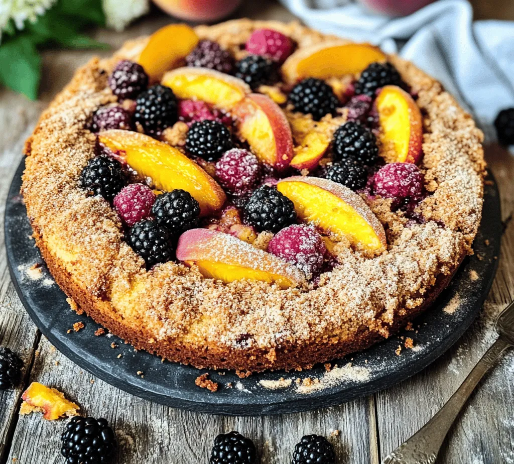 The Peach Blackberry Coffee Cake is a celebration of flavors that come together beautifully. The sweetness of ripe peaches mingles with the tartness of fresh blackberries, resulting in a delightful contrast that tantalizes the taste buds.
