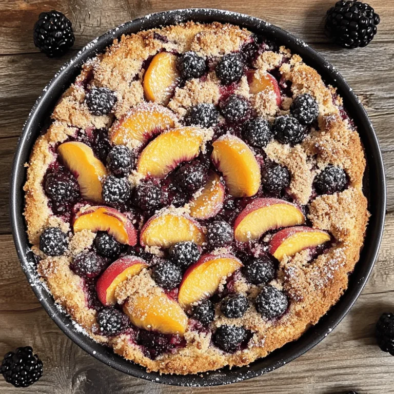 The Peach Blackberry Coffee Cake is a celebration of flavors that come together beautifully. The sweetness of ripe peaches mingles with the tartness of fresh blackberries, resulting in a delightful contrast that tantalizes the taste buds.