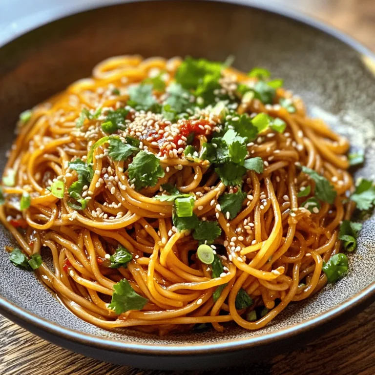 If you're looking for a dish that packs a punch with flavor yet can be whipped up in a flash, look no further than Fiery Garlic Noodles. This tantalizing recipe combines the aromatic richness of garlic with the heat of chili, creating a deliciously bold meal that is perfect for busy weeknights or casual gatherings. With just a handful of ingredients, you can serve up a plate of noodles that will not only satisfy your cravings but also leave your taste buds dancing.