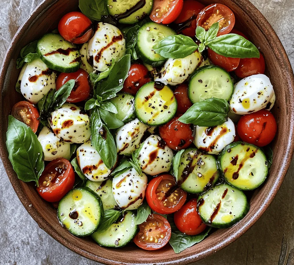 Cucumbers are the star of this salad, offering a refreshing crunch that serves as the perfect base. When selecting cucumbers for your salad, consider using varieties such as English cucumbers or Persian cucumbers. These types are known for their thin skin, fewer seeds, and crisp texture, making them ideal for salads. The high water content in cucumbers provides hydration, which is especially welcome during hot summer days. Additionally, they are low in calories but packed with vitamins and minerals, including vitamin K, which is essential for bone health.