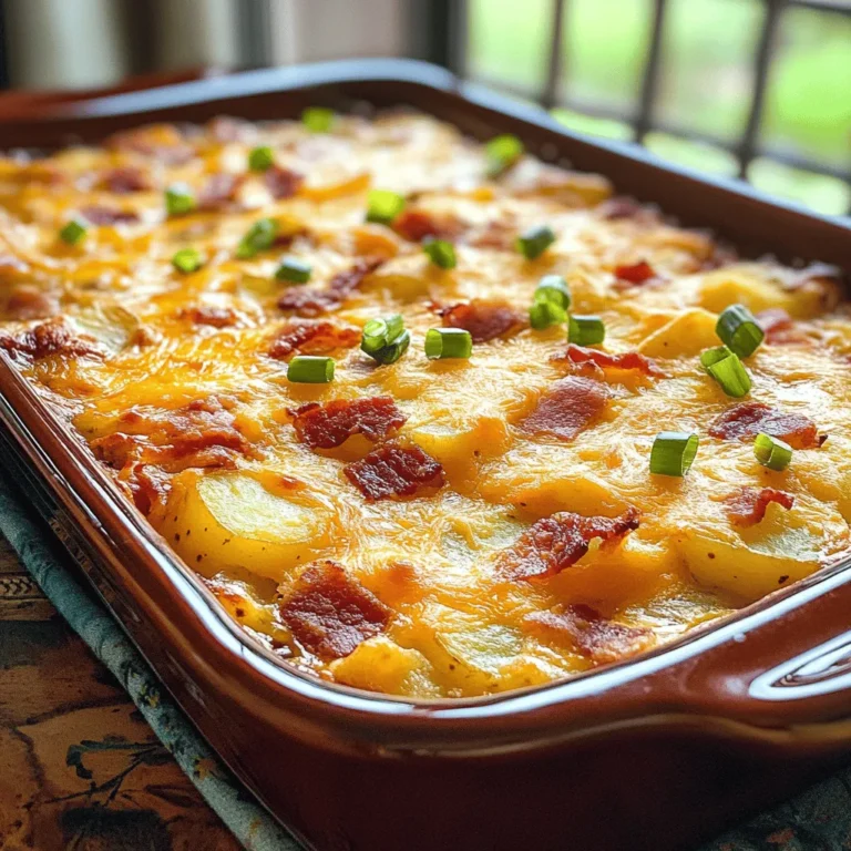 Start your day off right with the delightful and comforting flavors of a Cheesy Bacon Potato Breakfast Casserole. This dish is the epitome of breakfast indulgence, combining crispy bacon, creamy cheese, and tender potatoes into one hearty meal. Whether you’re hosting a family gathering, planning a brunch event, or simply treating yourself to a cozy weekday breakfast, this casserole is sure to impress.