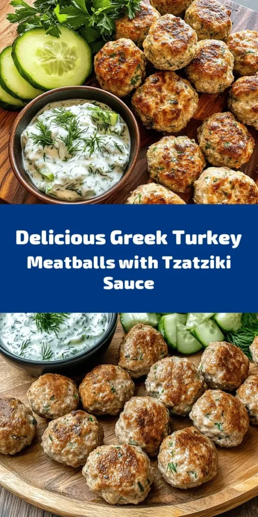 Try these delicious Greek Turkey Meatballs with Tzatziki Sauce for a flavorful and healthy meal! Made with ground turkey, fresh herbs, and spices, these meatballs are juicy and packed with goodness. Serve them warm alongside a refreshing tzatziki sauce, made from creamy Greek yogurt, cucumber, garlic, and dill. Perfect for dinner or as an appetizer on a mezze platter. Quick, easy, and absolutely tasty!
