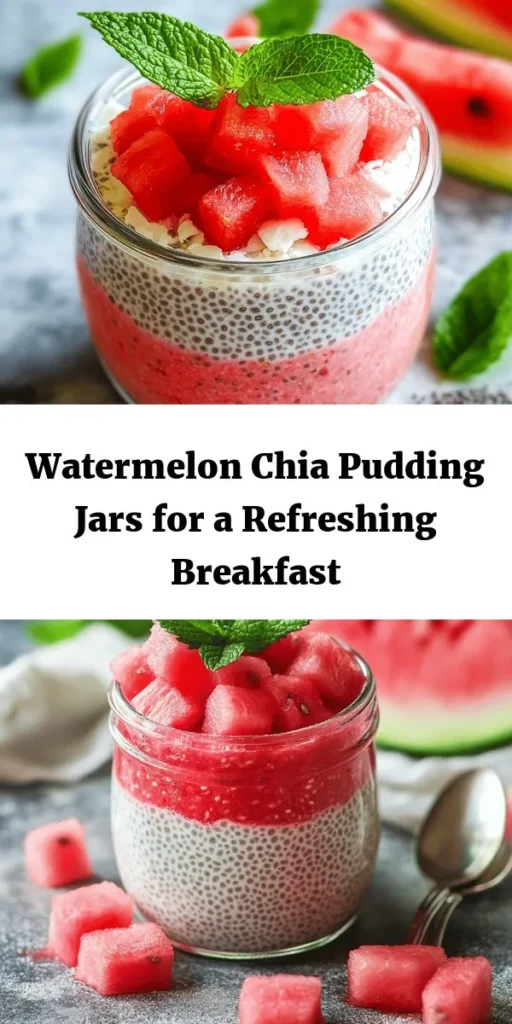 Start your day with a burst of freshness with this Watermelon Chia Pudding Breakfast Jar! Made with pureed watermelon, creamy coconut milk, and nutrient-rich chia seeds, this easy recipe is a deliciously healthy way to kick off your morning. Sweetened with maple syrup and topped with fresh mint and juicy watermelon cubes, this pudding can be prepped in just 10 minutes and chilled for a quick grab-and-go breakfast. Perfect for warm days!