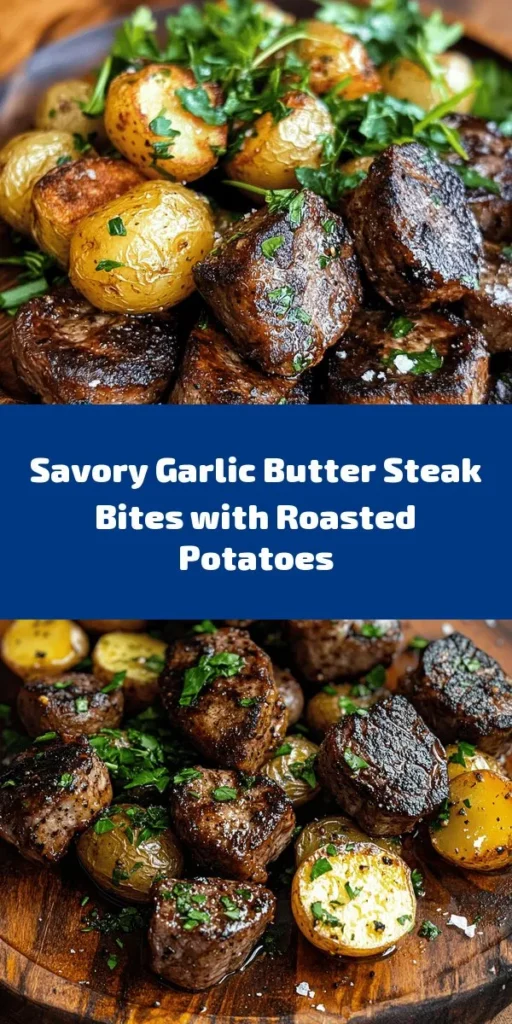 Indulge in these mouthwatering Garlic Butter Steak Bites and Potatoes! This easy recipe features tender sirloin steak cooked to perfection and tossed in a rich garlic butter sauce alongside crispy roasted baby potatoes. With just a few simple steps, you’ll create a delicious meal that’s ready in under an hour. Perfect for a cozy dinner or impressing guests, this dish is sure to become a favorite. Don't forget to garnish with fresh parsley for that extra touch!