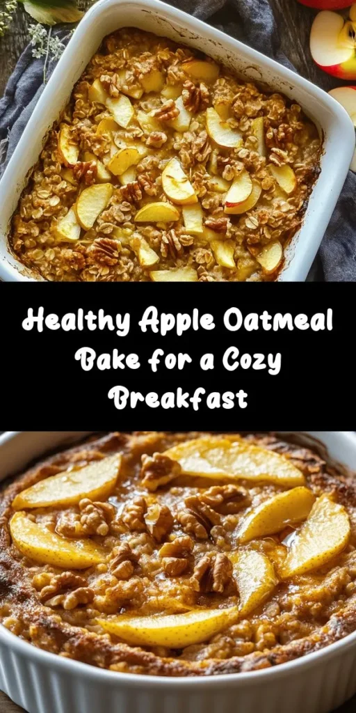 Start your day on a delicious note with this Healthy Apple Oatmeal Breakfast Bake! Packed with wholesome rolled oats, sweet apples, and warming cinnamon, it's the perfect balance of comfort and nutrition. Drizzled with honey or maple syrup and topped with nuts and dried fruit, this bake is easy to prepare and makes a great breakfast for the whole family. Enjoy it warm or save leftovers for a quick reheatable treat throughout the week!