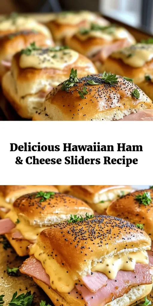 Indulge in these delightful Sweet & Savory Ham & Cheese Sliders on Hawaiian rolls! Perfect for parties or a cozy family dinner, this recipe features layers of thinly sliced deli ham and Swiss cheese, all drizzled with a buttery Dijon honey sauce. Super easy to make, they bake to golden perfection in just 40 minutes. Serve warm and garnish with fresh parsley for a delicious treat that’s sure to impress! Enjoy every mouthwatering bite!