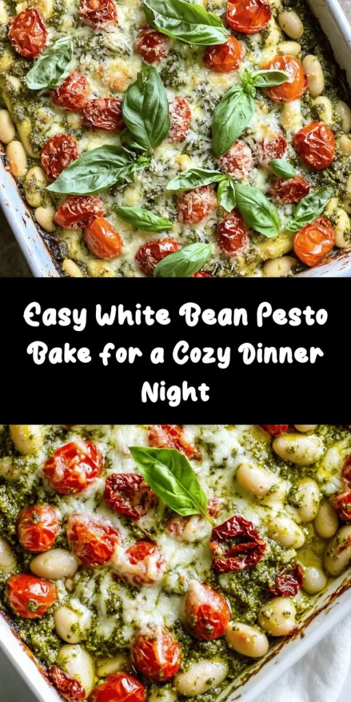Looking for a delicious and easy dish that’s perfect for weeknight dinners or meal prep? Try this White Bean and Pesto Bake! Loaded with creamy white beans, sun-dried and cherry tomatoes, and topped with flavorful basil pesto and Parmesan cheese, this recipe is sure to impress. It's simple to make and packed with nutrients, making it a great choice for everyone. Serve it warm and watch it disappear!