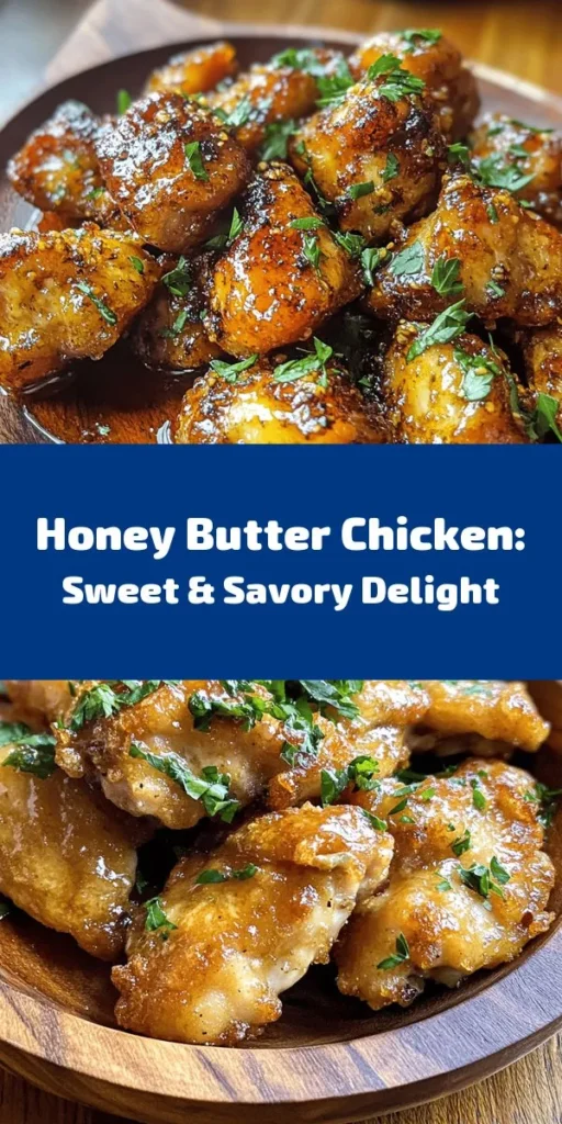 Indulge in the sweet and savory goodness of Honey Butter Chicken Delight! This mouthwatering dish features tender, crispy chicken thighs coated in a flavorful blend of spices and drizzled with a rich honey butter sauce. Perfect for a family dinner or a special occasion, this recipe is sure to impress. With easy-to-follow steps and simple ingredients, you'll have a delicious meal ready in about an hour. Don't forget the fresh parsley garnish for that perfect finishing touch!