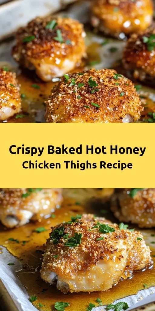 Try this Baked Crunchy Hot Honey Chicken for a flavorful twist on your dinner table! Juicy chicken thighs are marinated in a buttermilk blend with spices, then coated in crispy panko breadcrumbs and baked to perfection. Drizzle with warm hot honey for a sweet and spicy finish. This dish is easy to make and perfect for serving with sides like coleslaw or cornbread. Get ready for a deliciously satisfying meal that everyone will love!