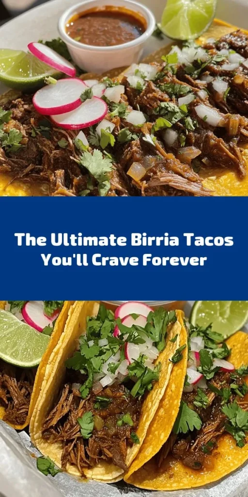 Experience the ultimate comfort food with my favorite Birria Tacos! This recipe features tender, slow-cooked beef chuck roast simmered in a rich blend of spices and chilies for an authentic flavor. Serve your tacos with fresh corn tortillas, delicious accompaniments like cilantro, radishes, and lime wedges, and dip them in the mouthwatering broth for an unforgettable treat. Perfect for gatherings or cozy dinners, these tacos will surely impress everyone at the table!